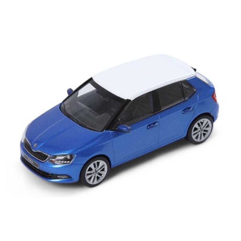 SKODA MODELĪTIS FABIA 1:43 (RACE BLUE WHITE ROOF)